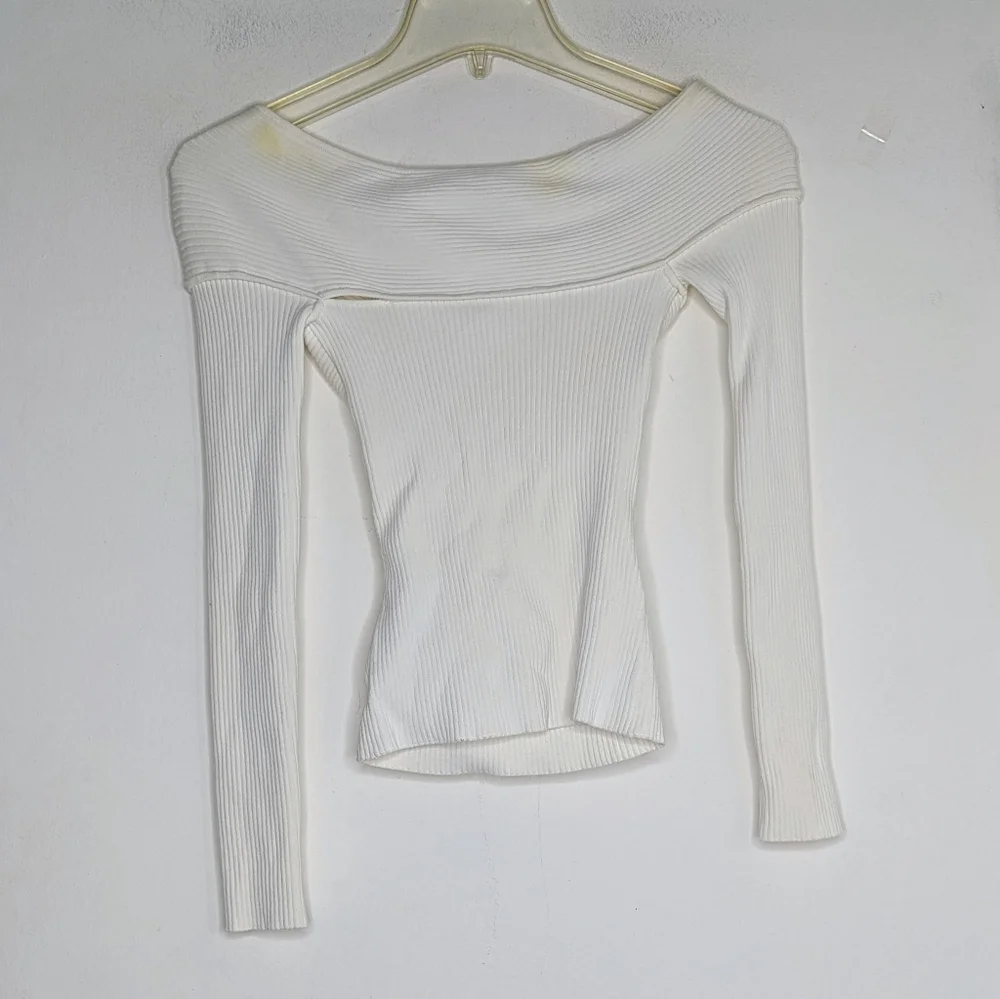 Self-Portrait Ribbed Knit Crossover Top - Picture 5 of 6